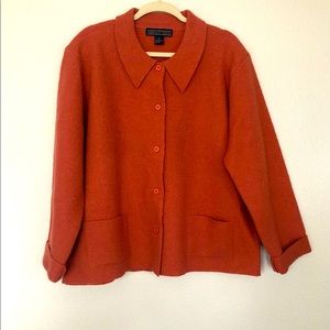 Herman Geist Vintage Orange Wool Coat Size XL